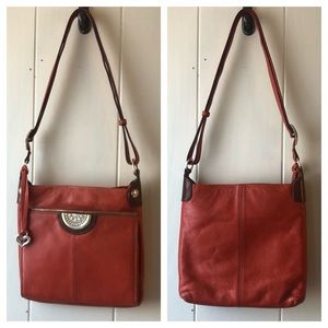 *BRIGHTON Brown Multi pocket Adjustable Strap Women’s Crossbody Bag